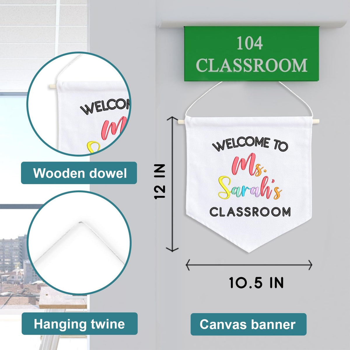 Personalized Embroidered Teacher Banner — 2 — image 6
