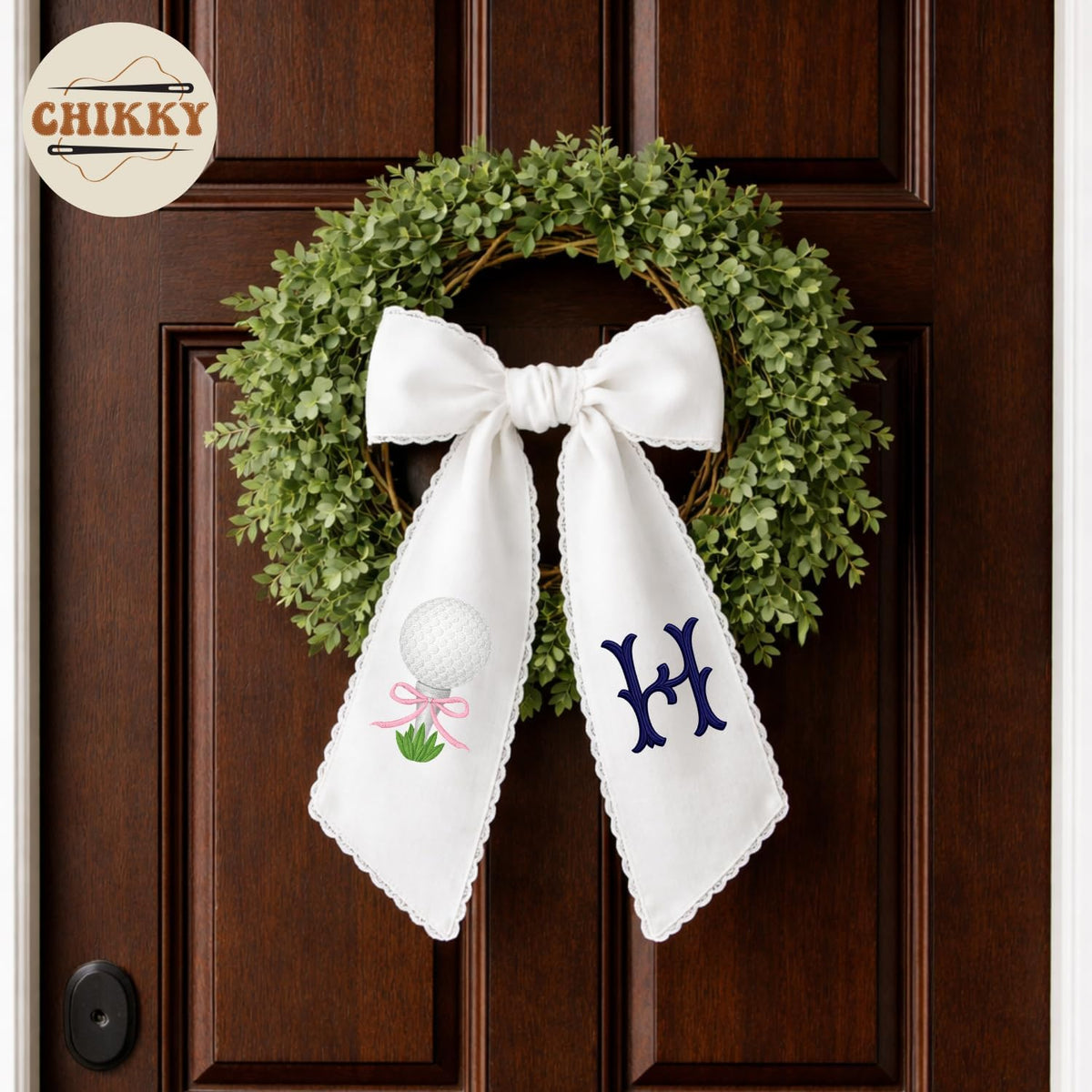 Monogram Personalized Wreath Sash — 7 - Golf Master — image 6