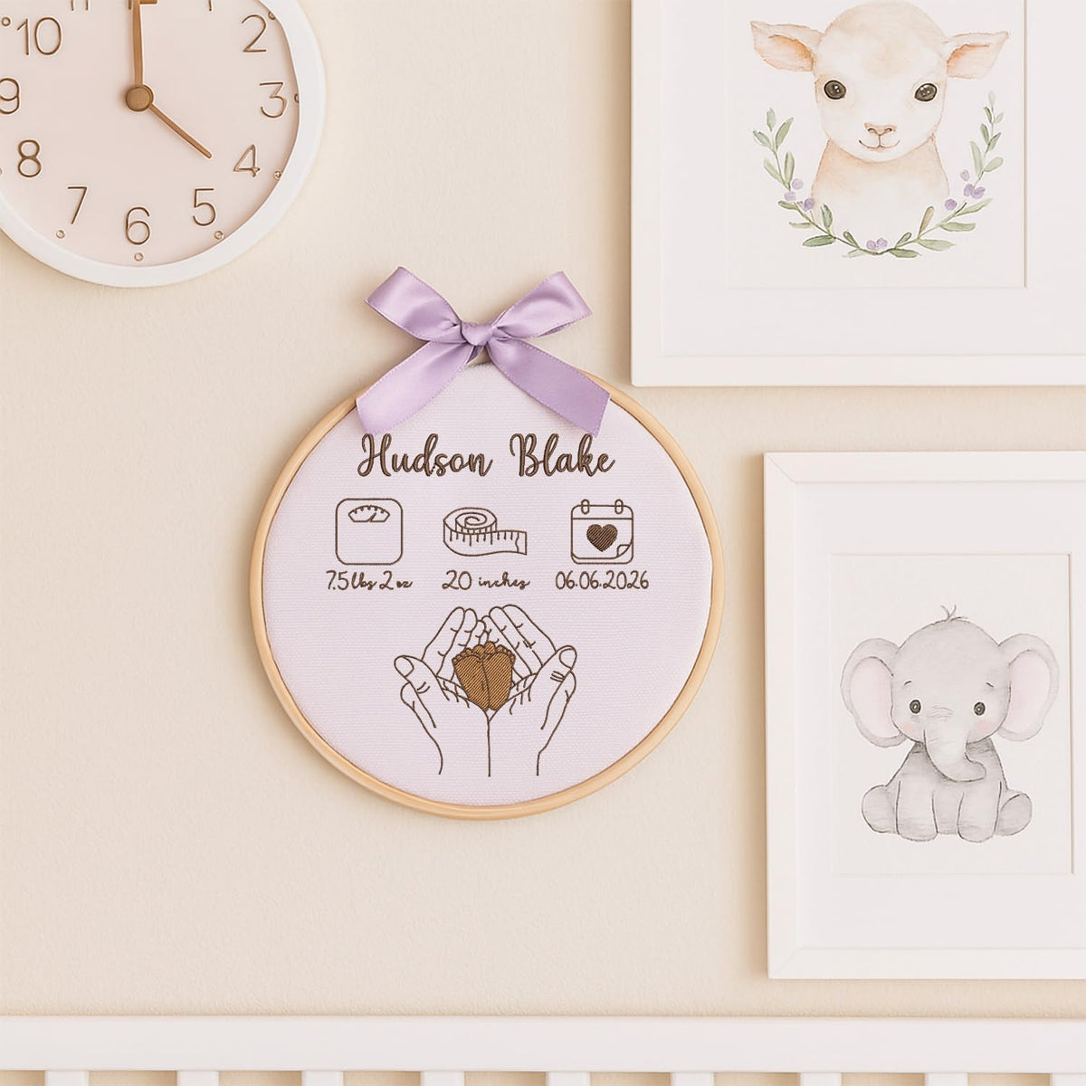 Personalized Embroidered Baby Name Hoop — 13 — image 7