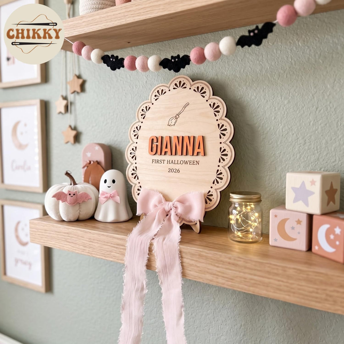 Personalized Wooden Birth Announcement Sign — image 6