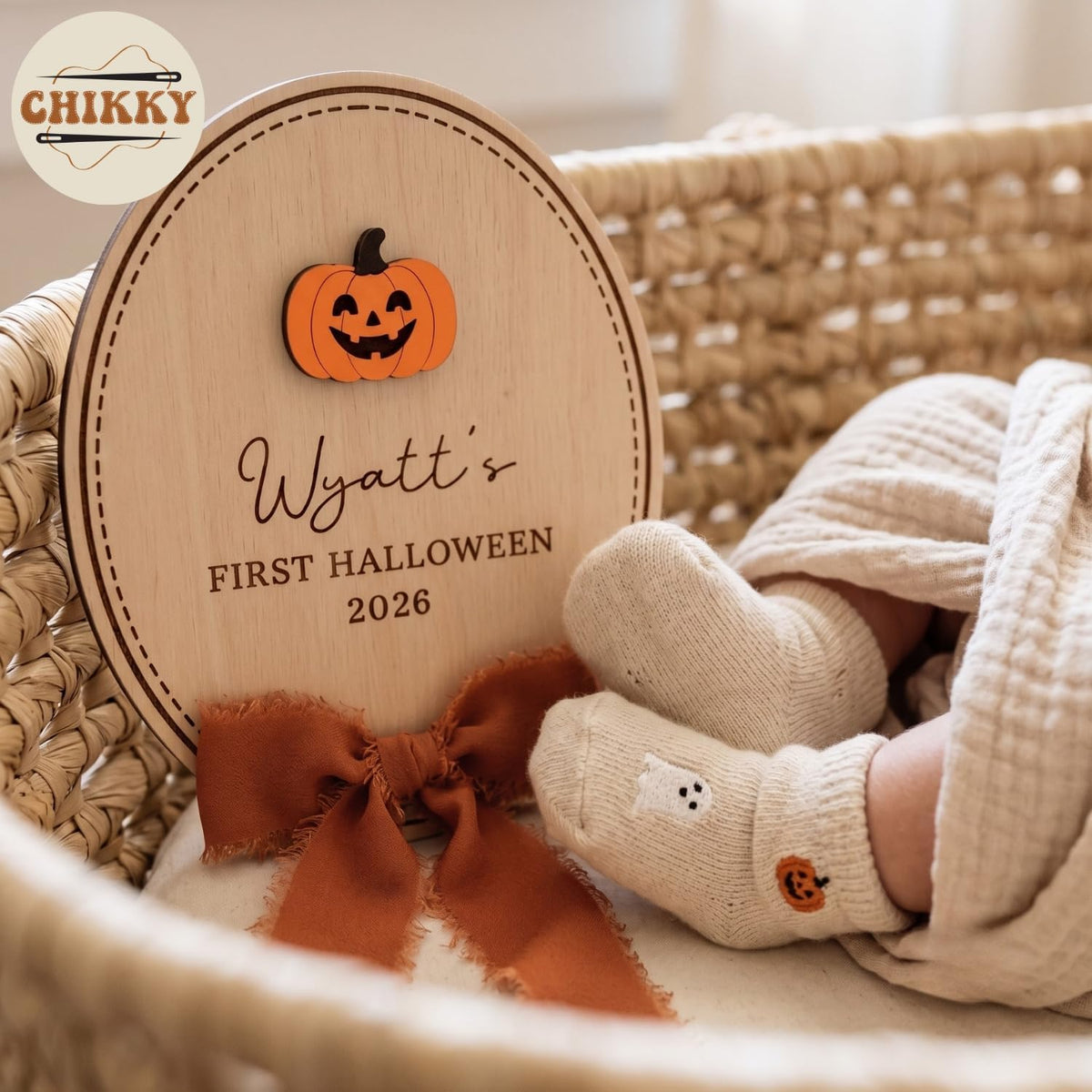 Personalized Wooden Birth Announcement Sign — image 3