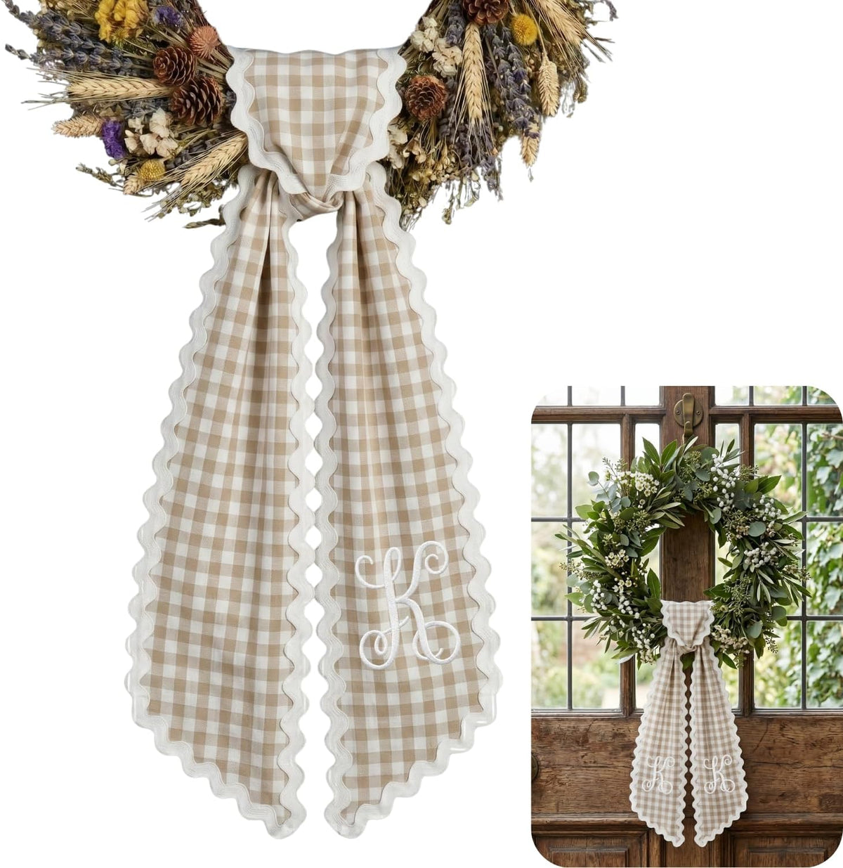 Christmas Personalized Wreath Sash