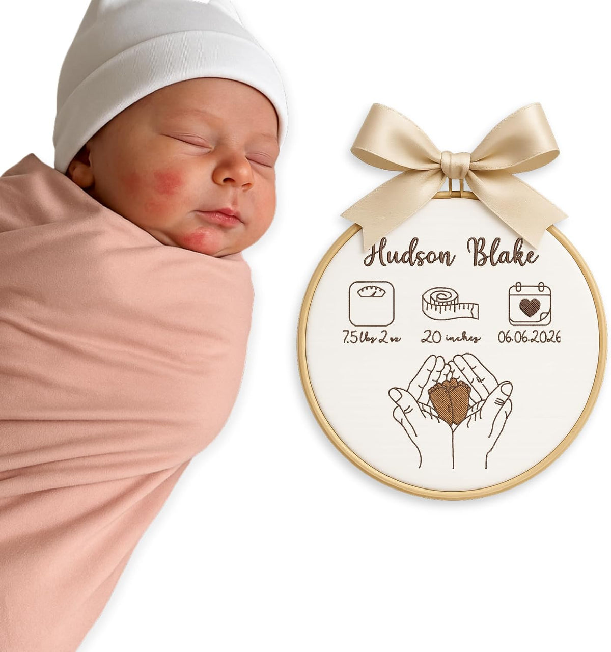 Personalized Embroidered Baby Name Hoop — 13