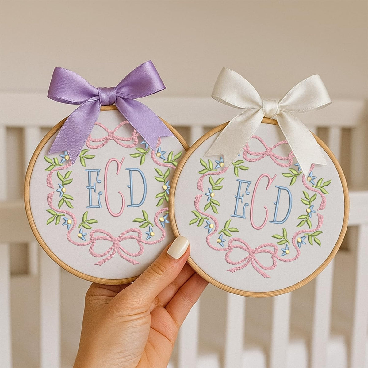 Personalized Embroidered Baby Name Hoop — 10 — image 3