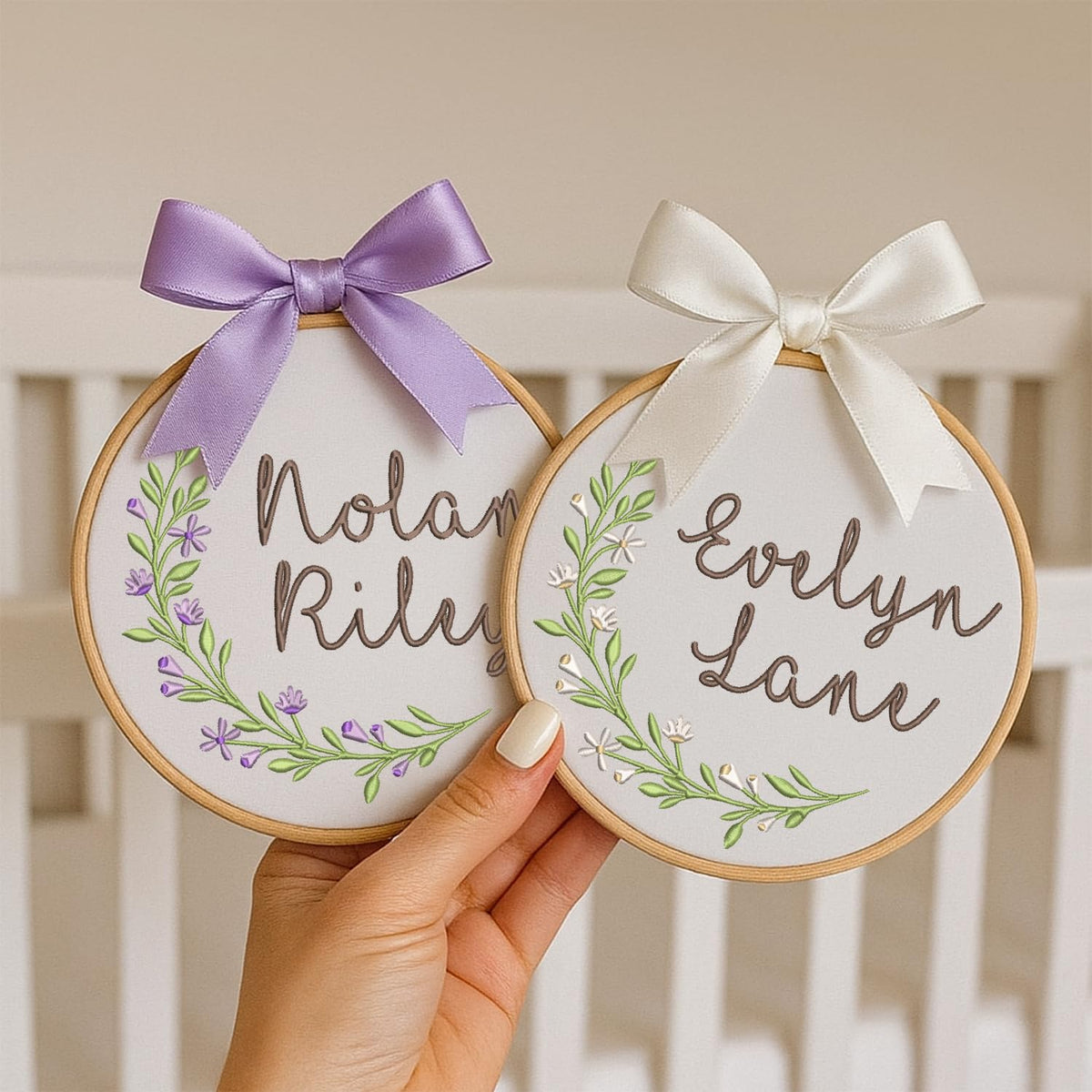 Personalized Embroidered Baby Name Hoop — 12 — image 3