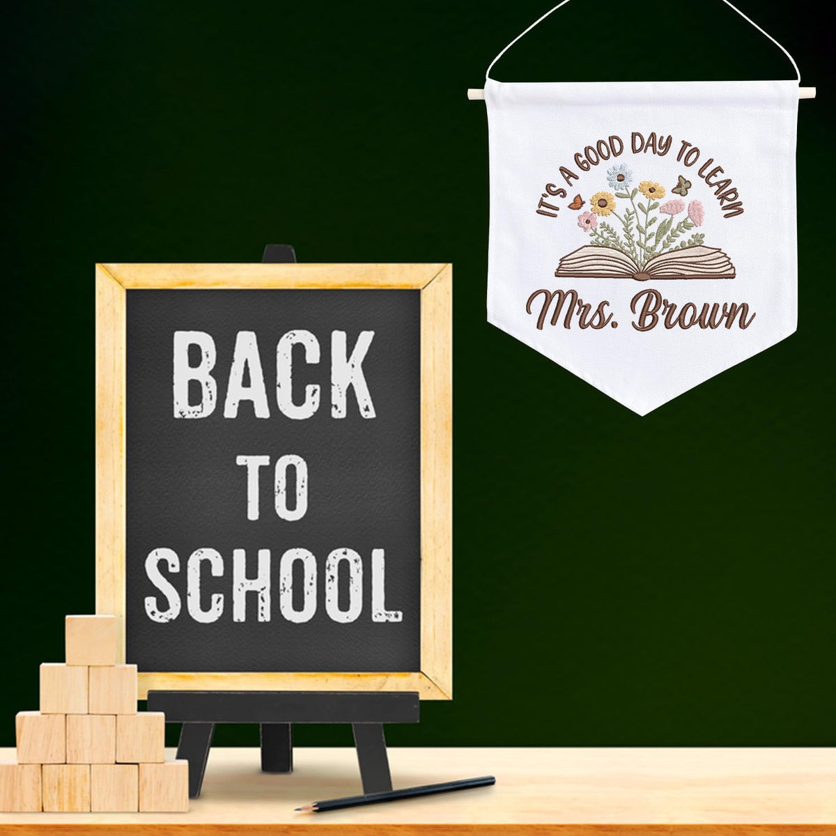 Personalized Embroidered Teacher Banner — 4 — image 3