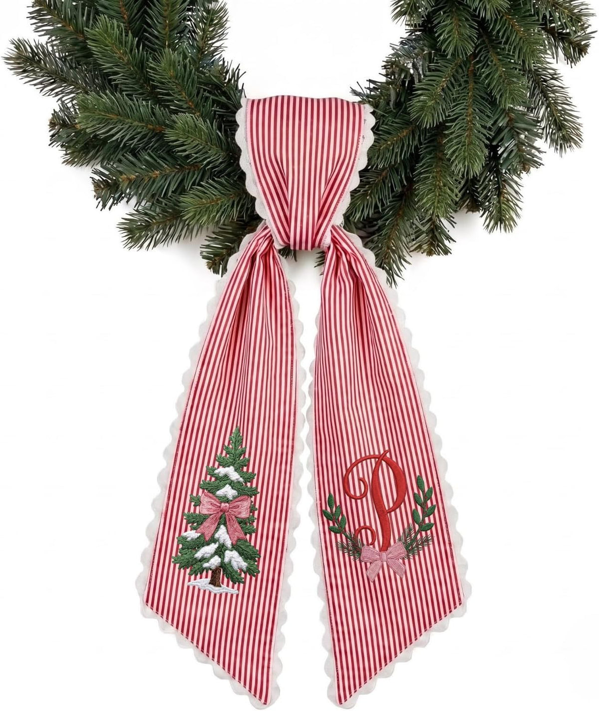 Christmas Personalized Wreath Sash