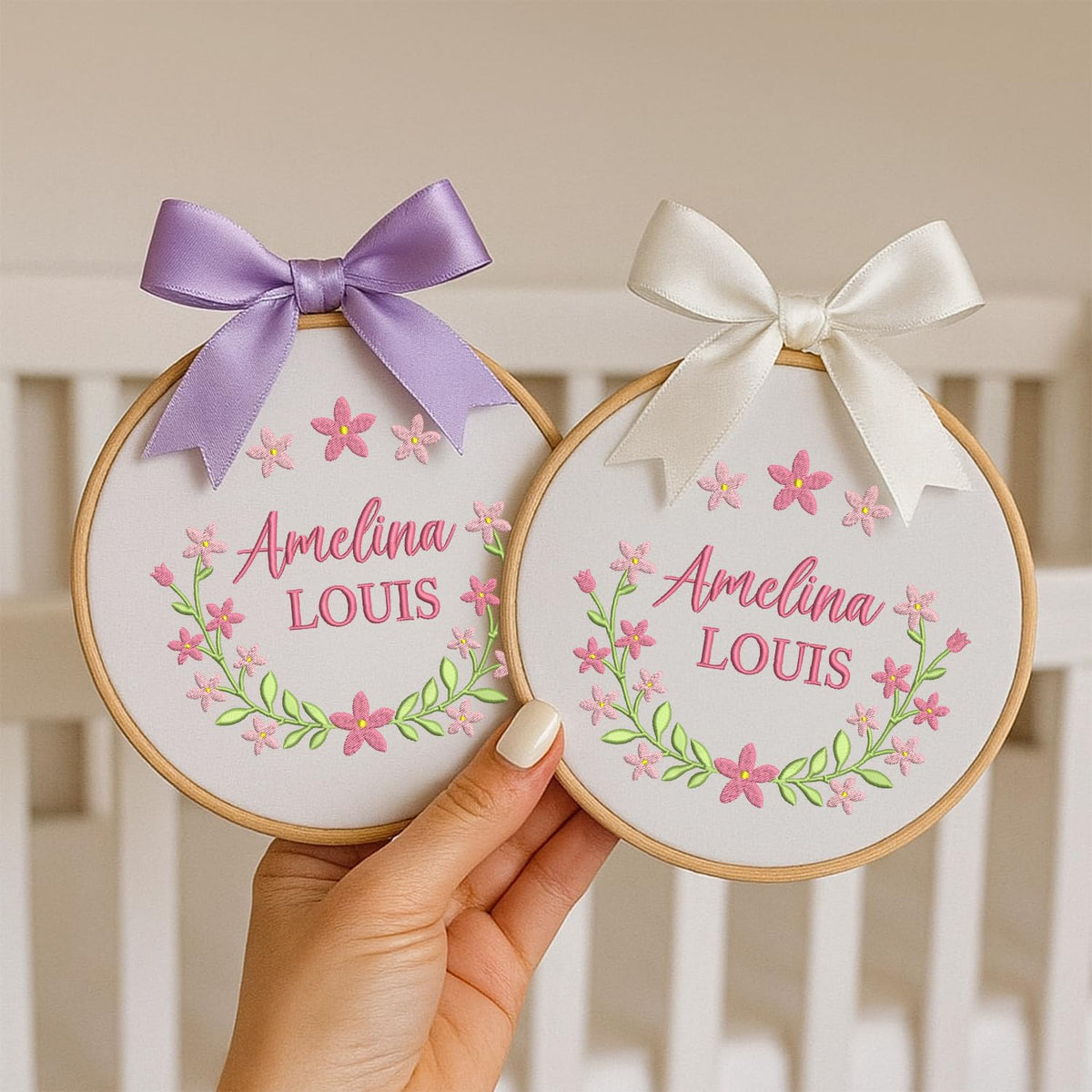 Personalized Embroidered Baby Name Hoop — 2 — image 3