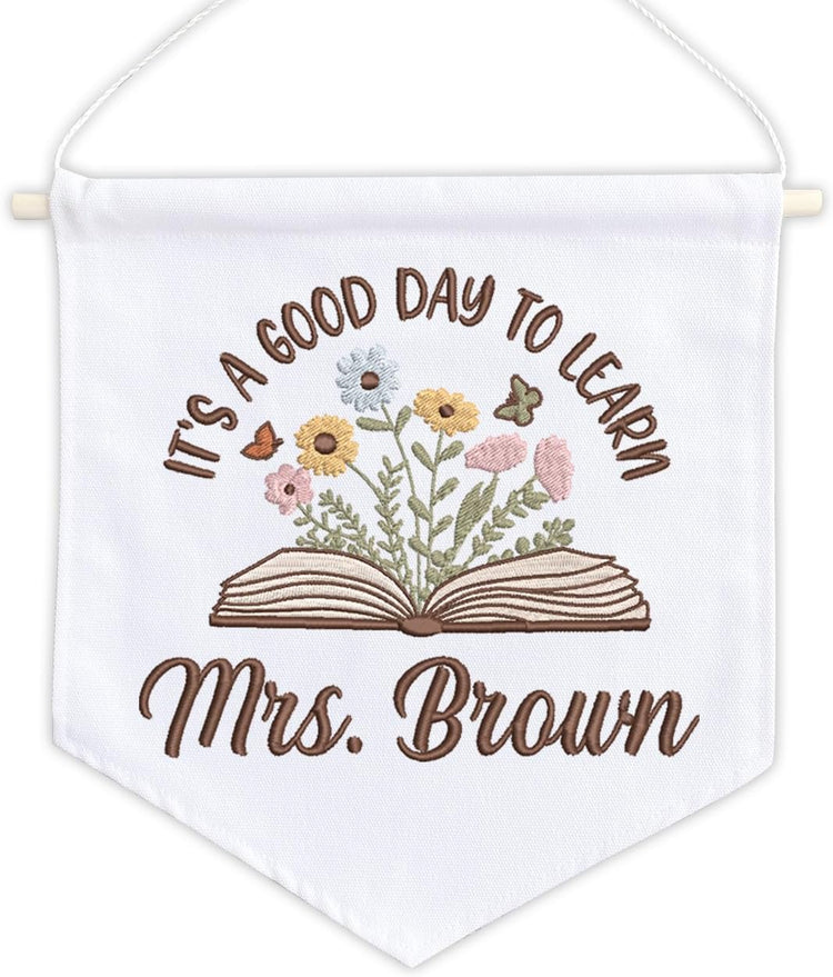 Personalized Embroidered Teacher Banner — 4