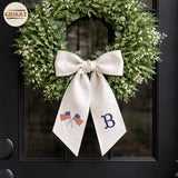Patriotic Personalized Wreath Sash — 1 - American Flag & Initial — image 4