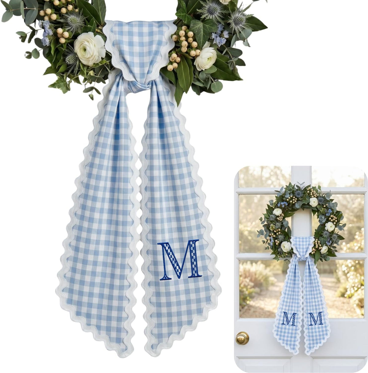 Christmas Personalized Wreath Sash