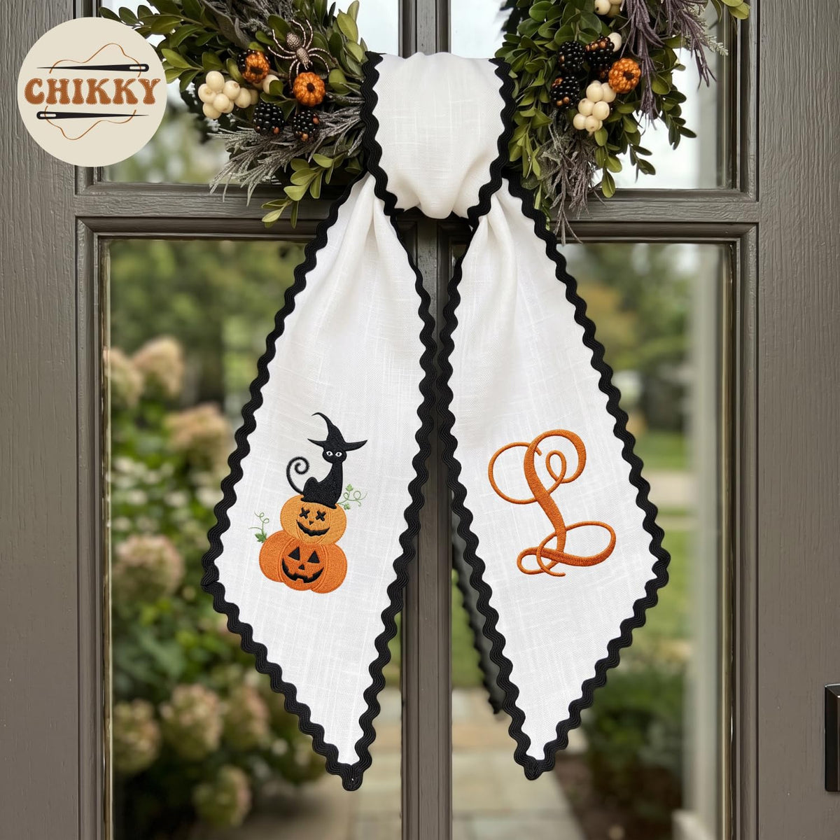 Halloween Personalized Wreath Sash — image 4