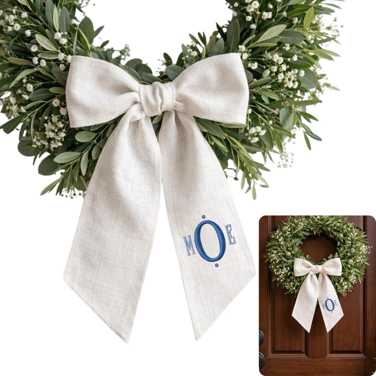 Monogram Personalized Wreath Sash — 3 - Monogram