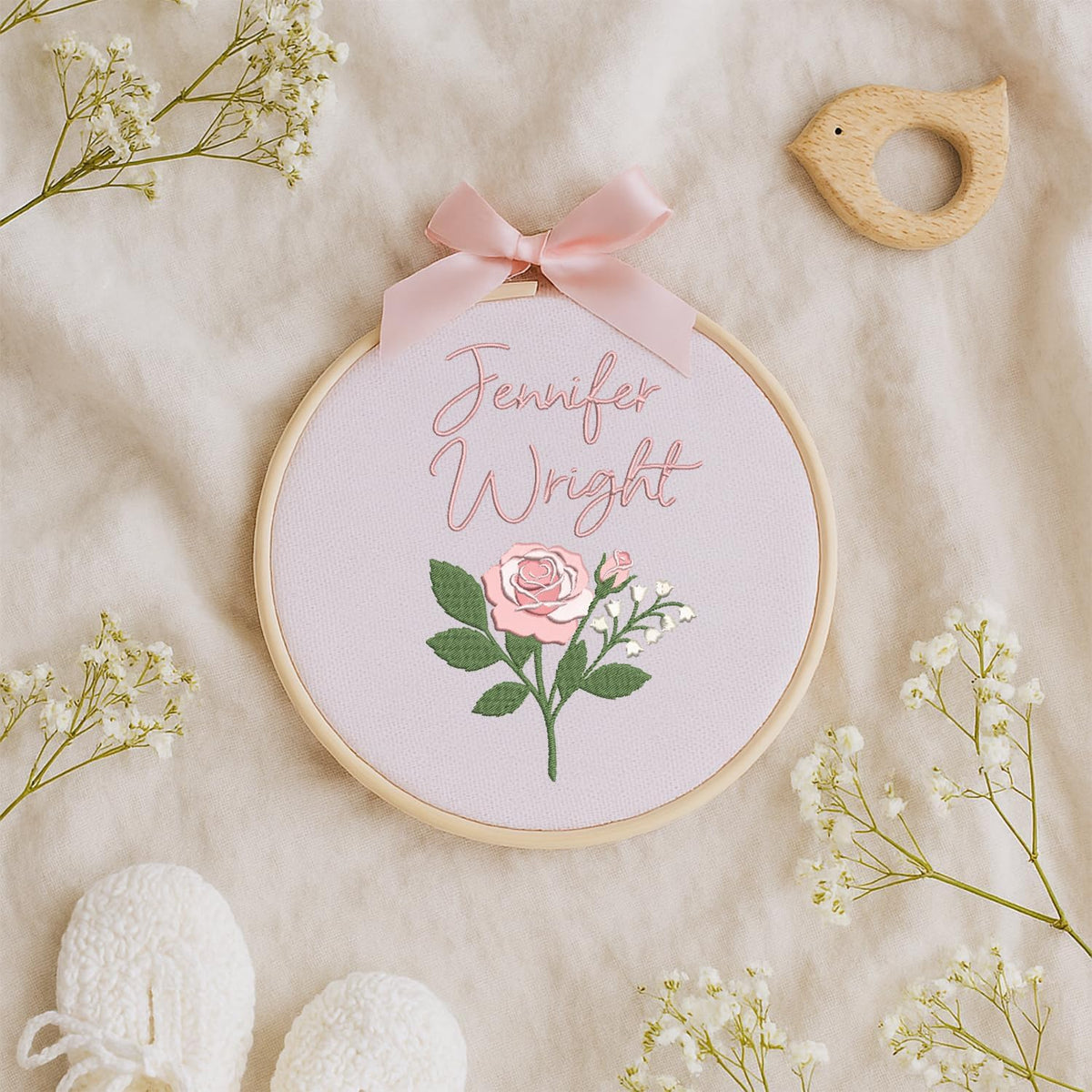 Personalized Embroidered Baby Name Hoop — 15 — image 8