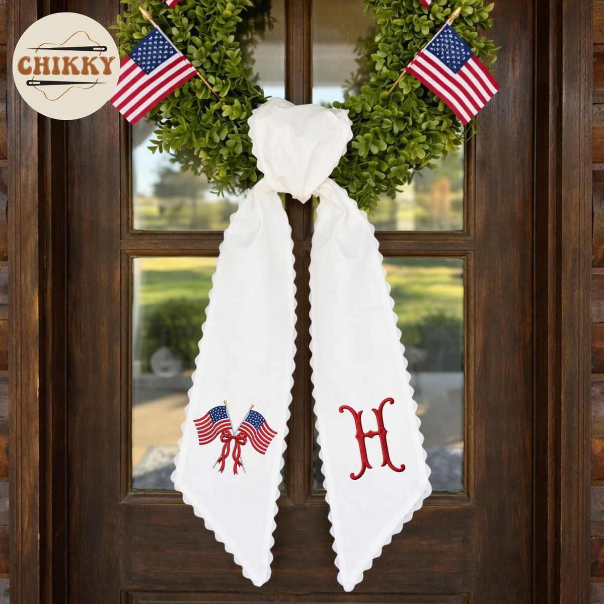 Patriotic Personalized Wreath Sash — 4 - USA Flag — image 4