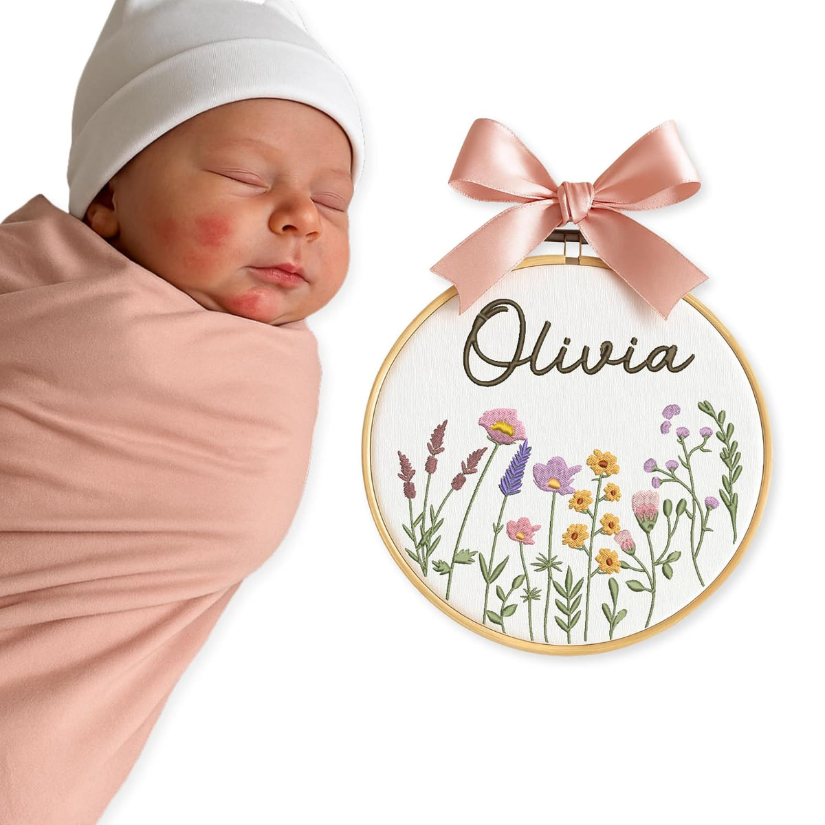 Personalized Embroidered Baby Name Hoop — 15