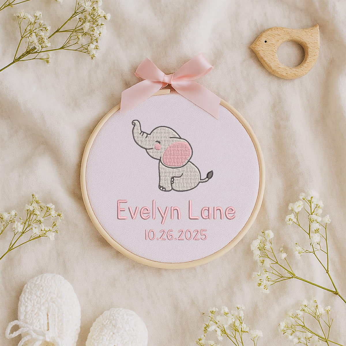 Personalized Embroidered Baby Name Hoop — 16 — image 8