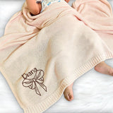 Personalized Knit Baby Blanket — 3 - Name Bow — image 3