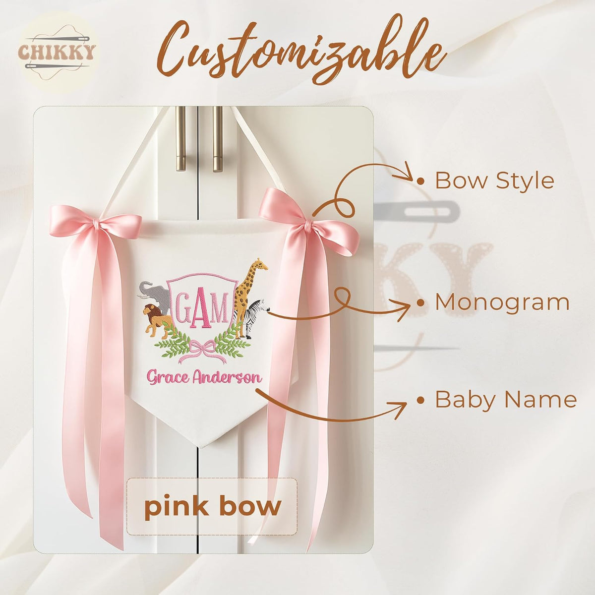 Personalized Embroidered Baby Name Banner — 10 — image 5