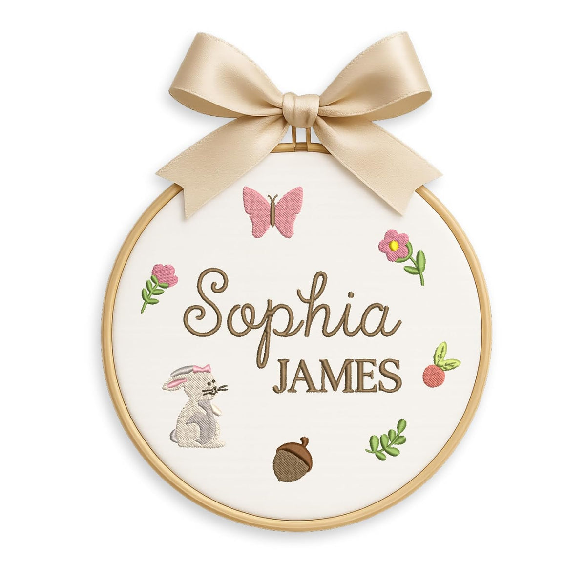 Personalized Embroidered Baby Name Hoop — 1