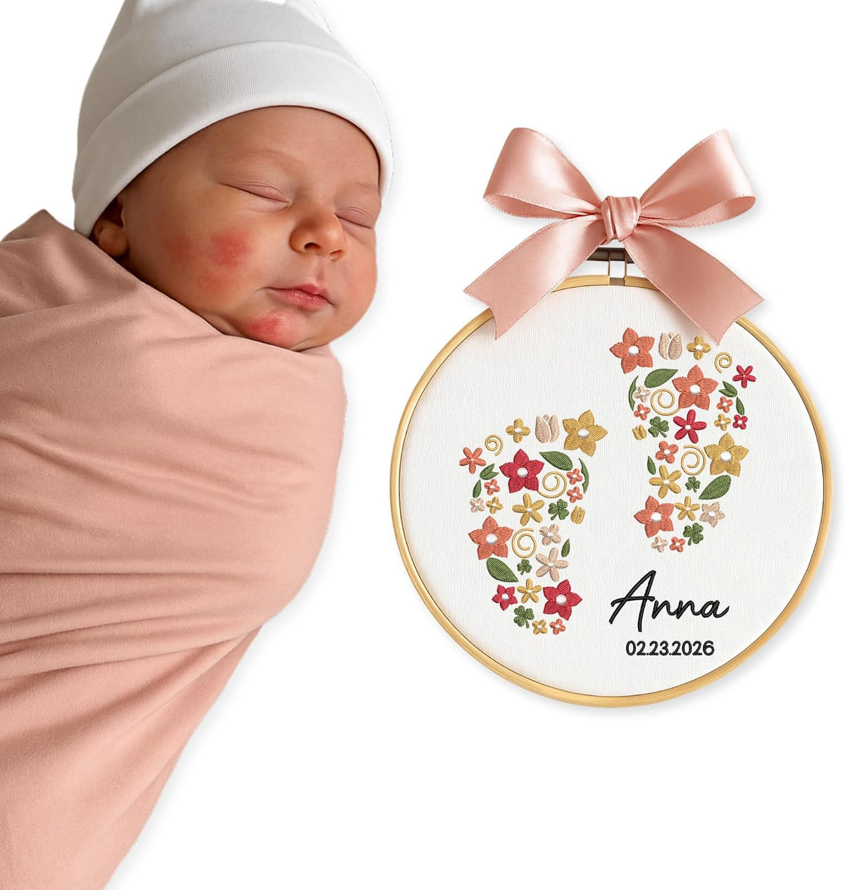 Personalized Embroidered Baby Name Hoop — 16