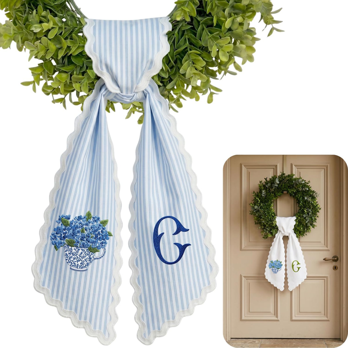 Christmas Personalized Wreath Sash