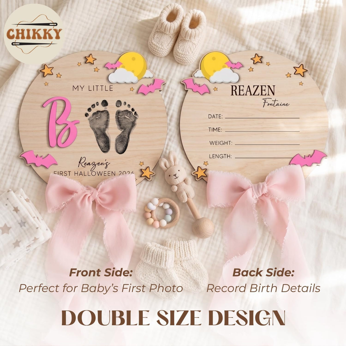 Personalized Wooden Birth Announcement Sign — image 5