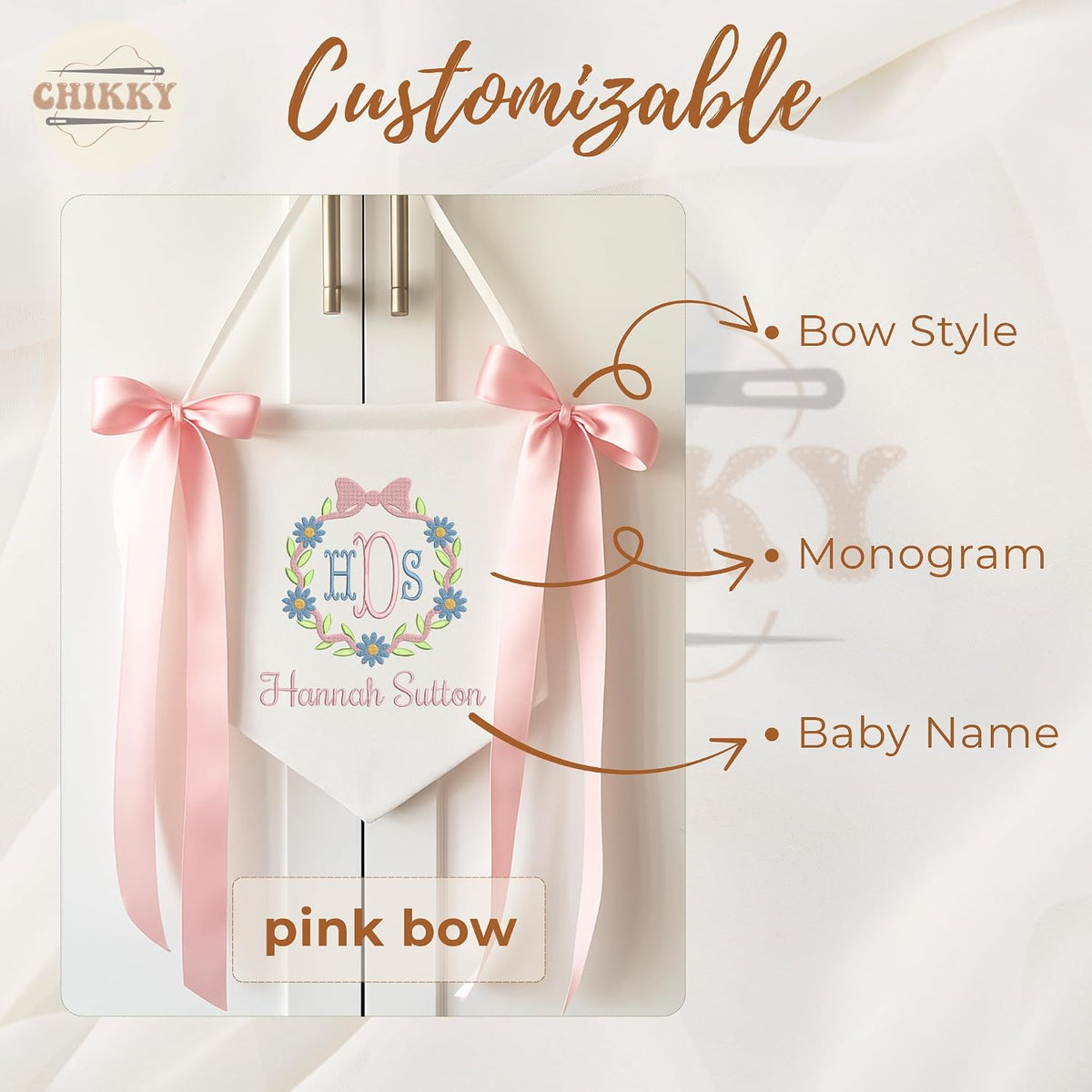 Personalized Embroidered Baby Name Banner — 1 — image 5