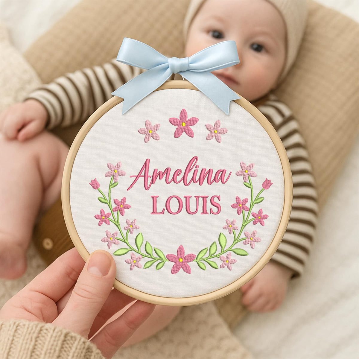 Personalized Embroidered Baby Name Hoop — 2 — image 5