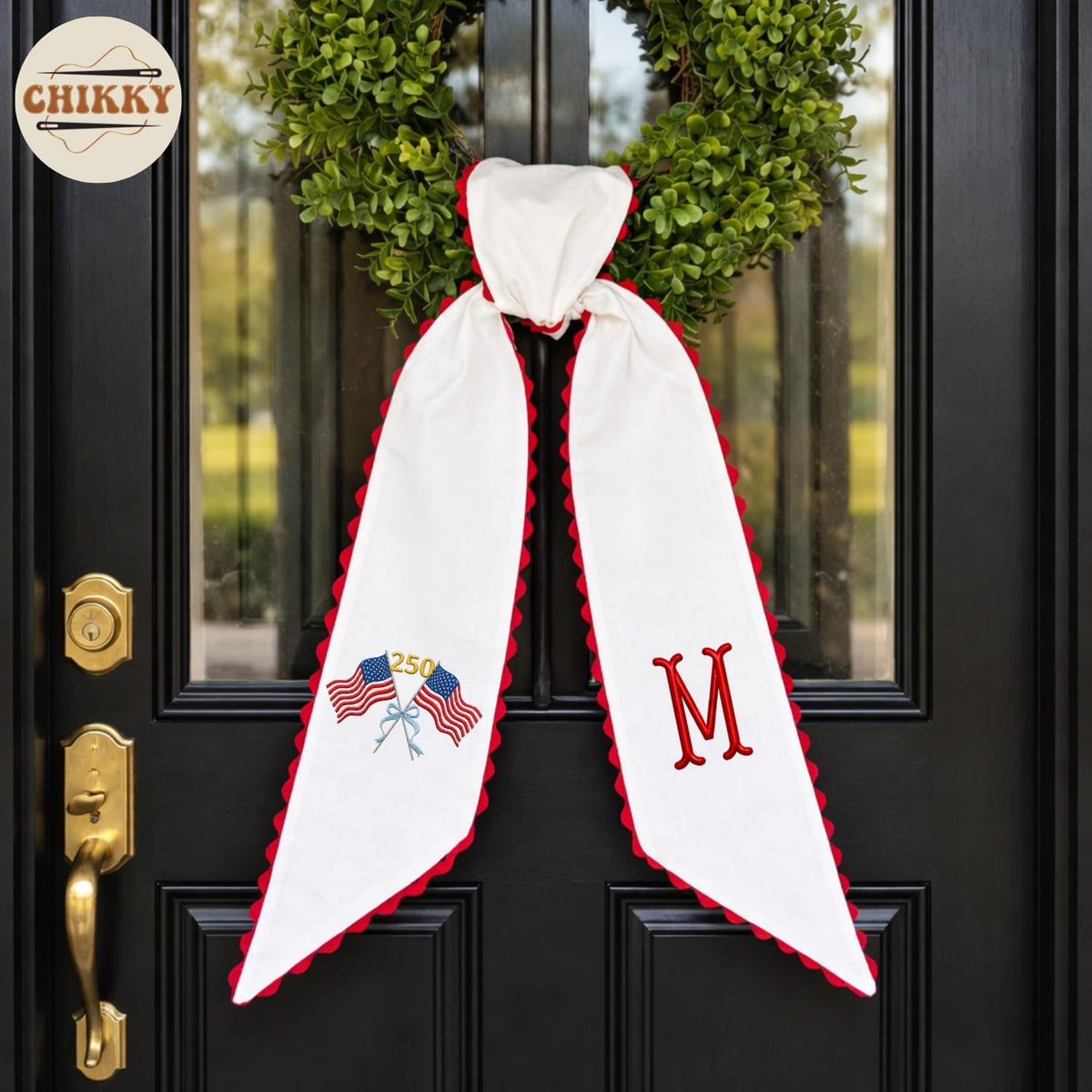 Patriotic Personalized Wreath Sash — 7-250th 4th of July — image 5