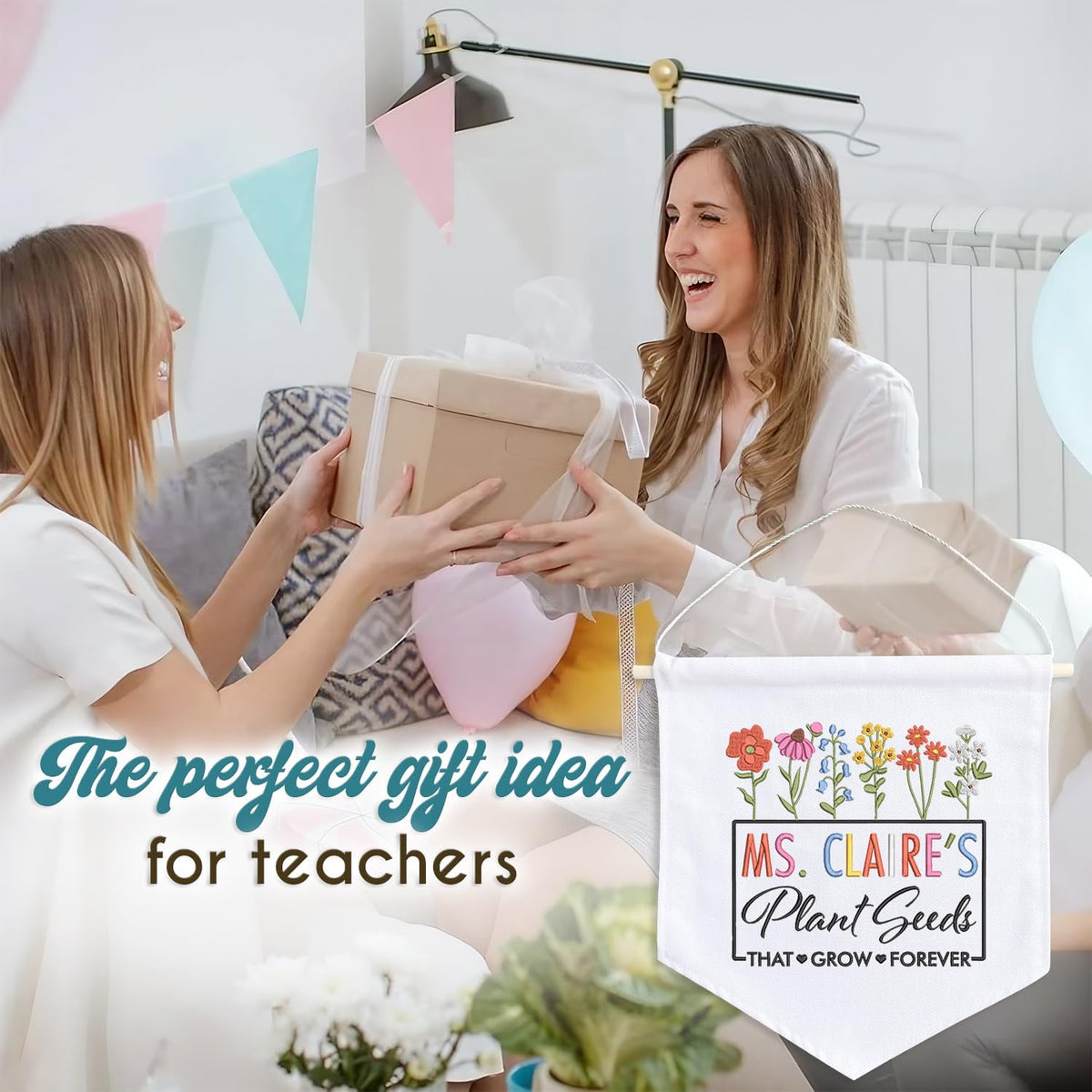 Personalized Embroidered Teacher Banner — 10 — image 7
