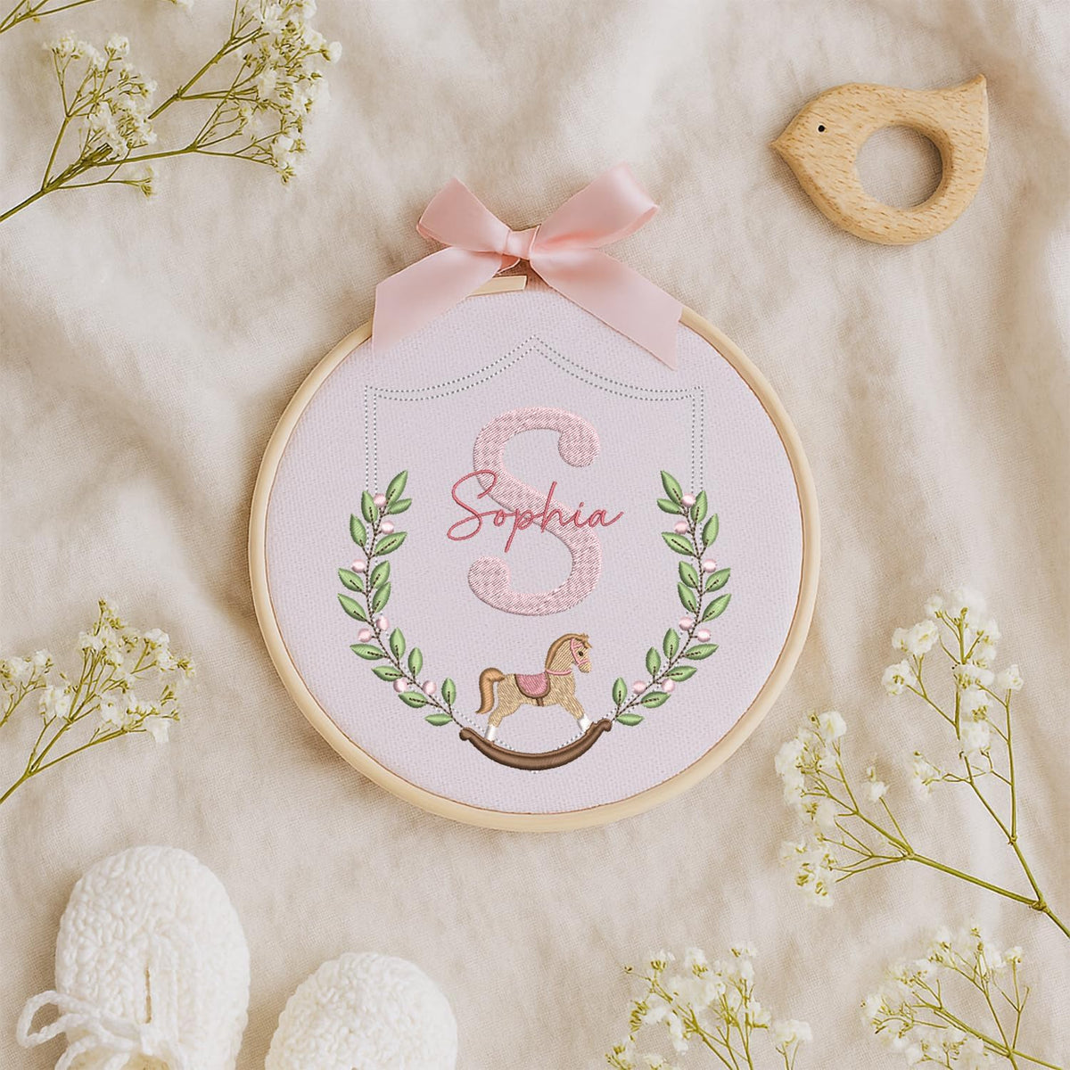 Personalized Embroidered Baby Name Hoop — 3 — image 8