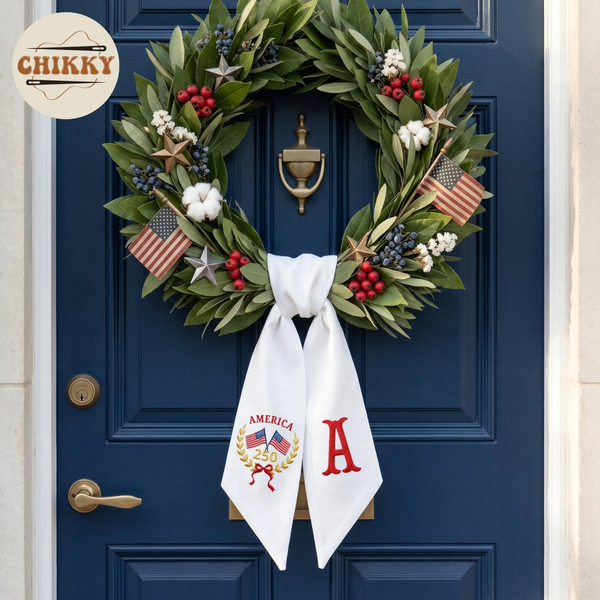Monogram Personalized Wreath Sash — 8-250 America — image 2