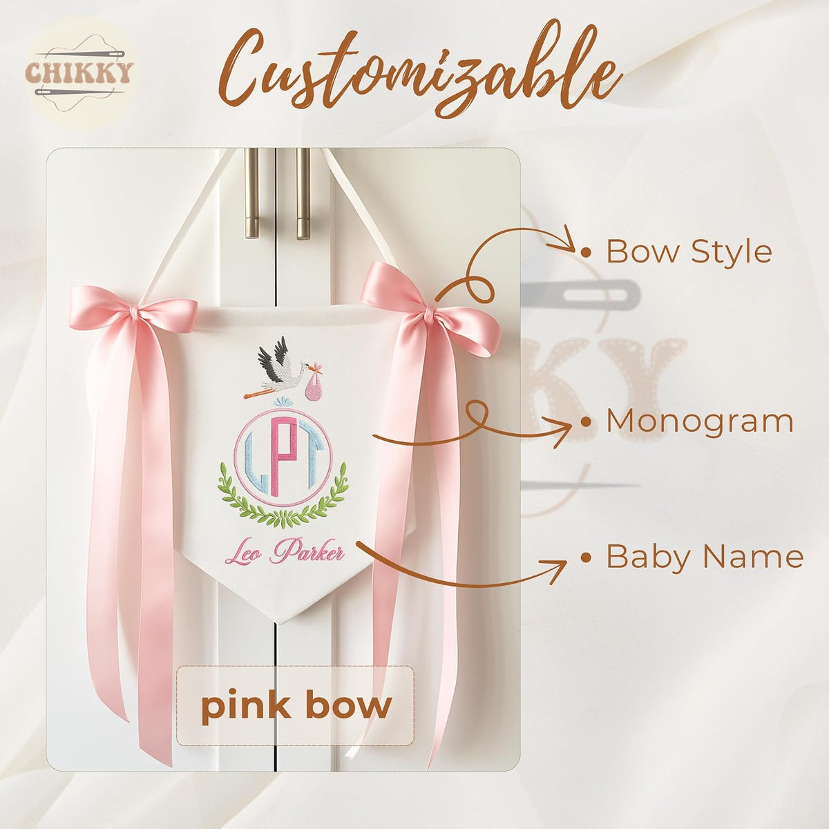 Personalized Embroidered Baby Name Banner — 14 — image 5