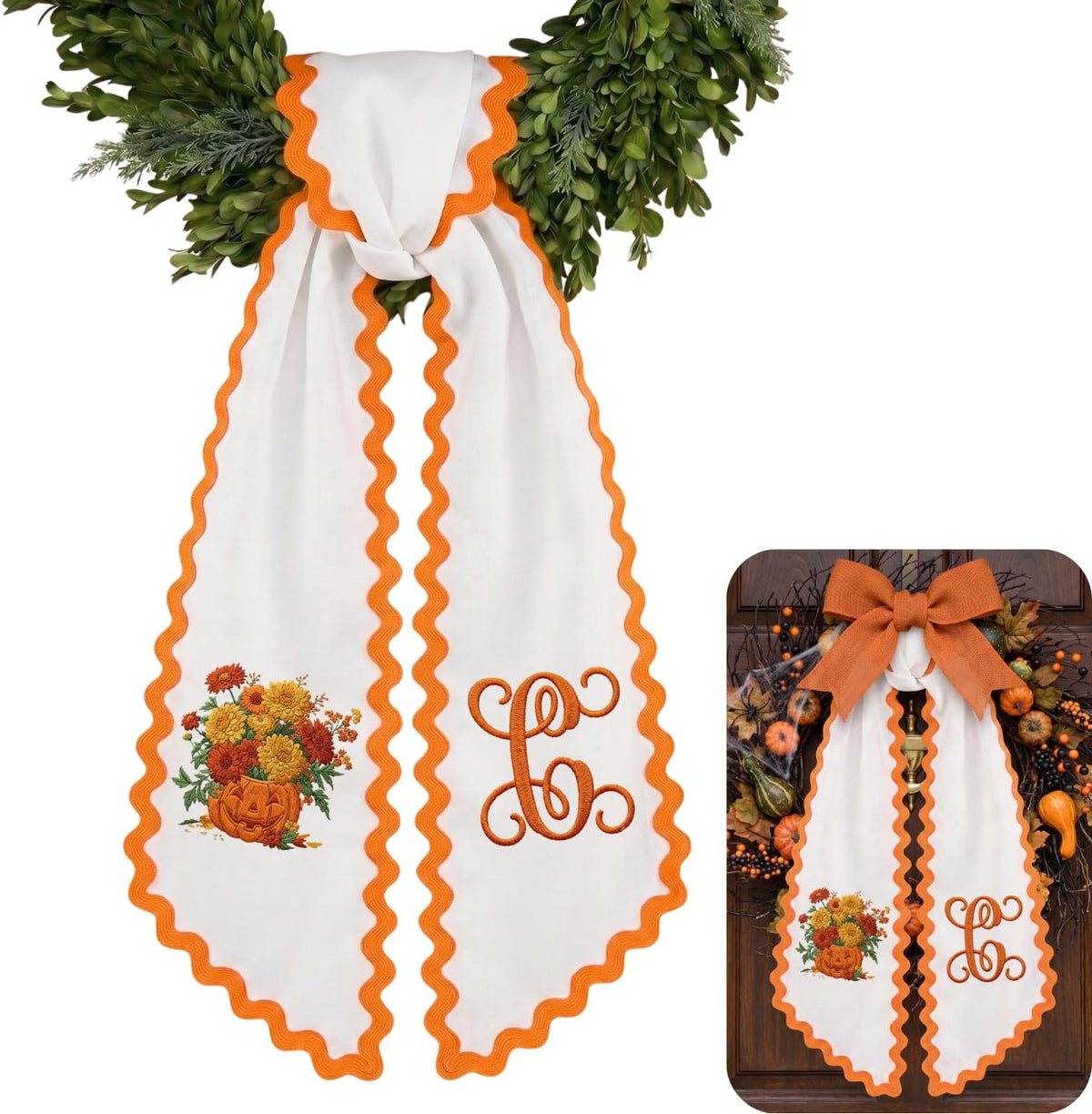 Christmas Personalized Wreath Sash — 26