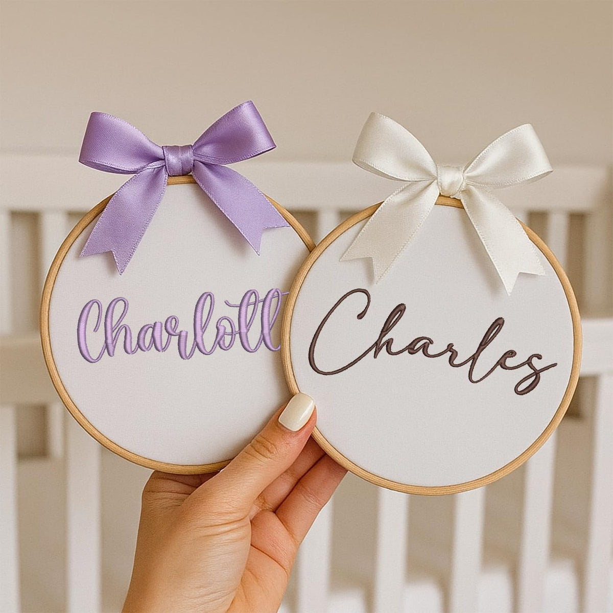 Personalized Embroidered Baby Name Hoop — 9 — image 3