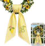 Monogram Personalized Wreath Sash — 8 - Lemon
