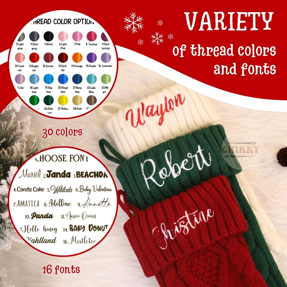 Personalized Embroidered Christmas Stocking — Style 3 — image 4