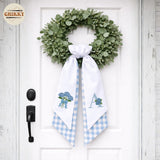 Monogram Personalized Wreath Sash — 12 - Blue Hydrangea — image 3