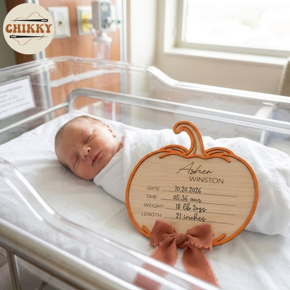 Personalized Wooden Birth Announcement Sign — image 6