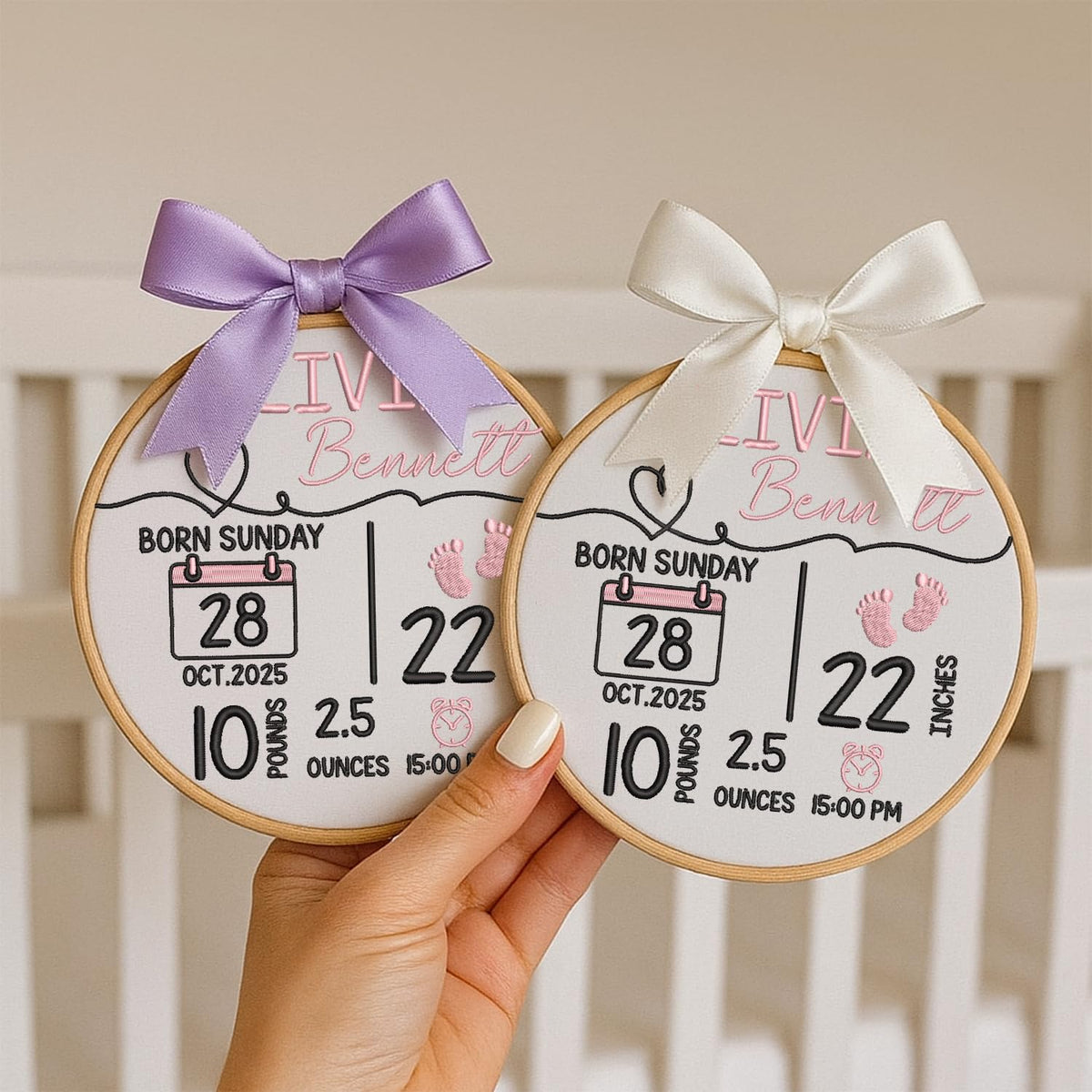 Personalized Embroidered Baby Name Hoop — 5 — image 3
