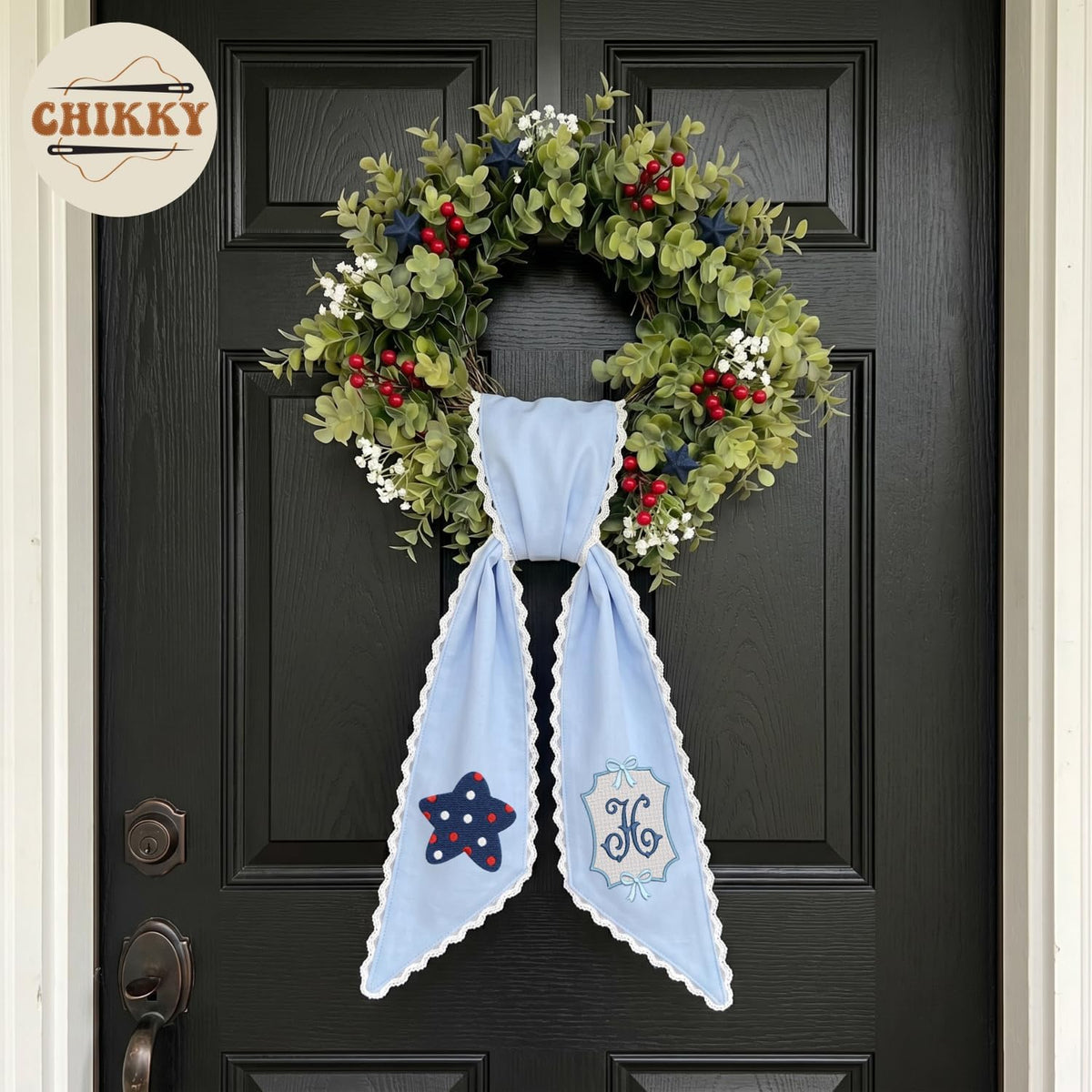 Patriotic Personalized Wreath Sash — 7 - Star — image 3