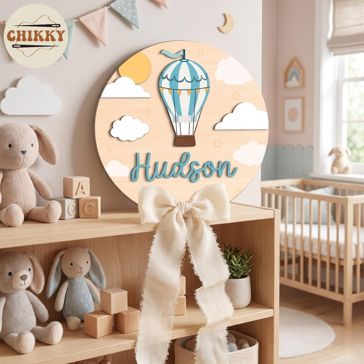 Personalized Wooden Birth Announcement Sign — image 4