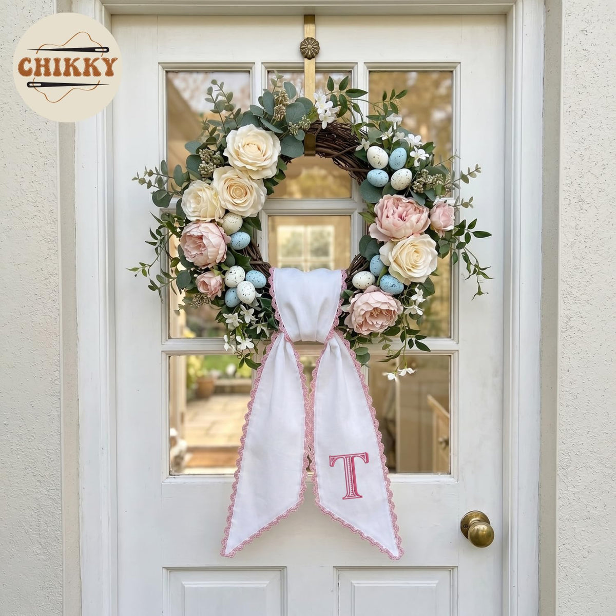Monogram Personalized Wreath Sash — 6 - Big Monogram — image 2