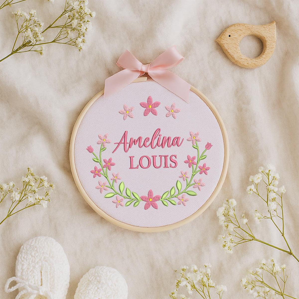Personalized Embroidered Baby Name Hoop — 2 — image 8