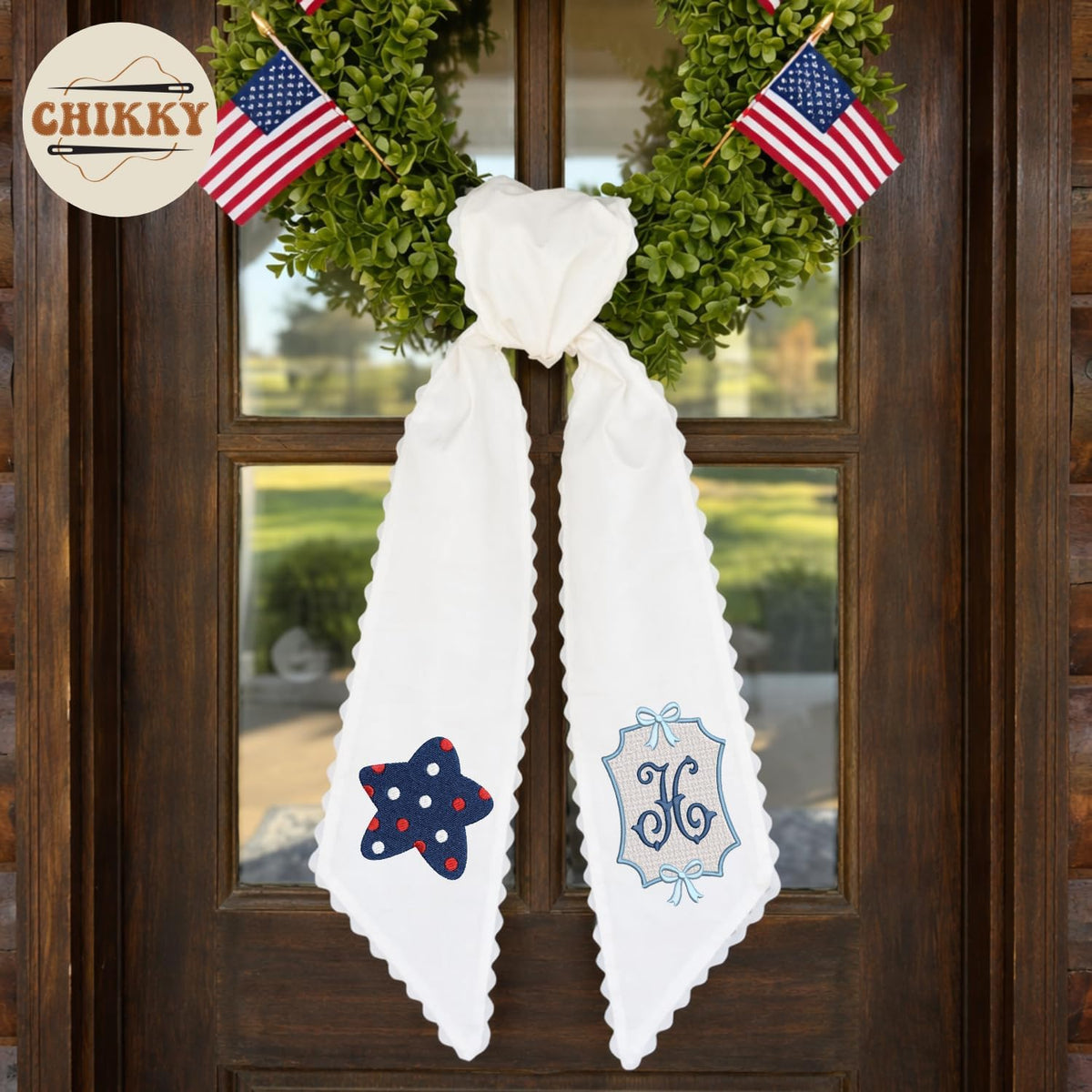 Patriotic Personalized Wreath Sash — 7 - Star — image 4