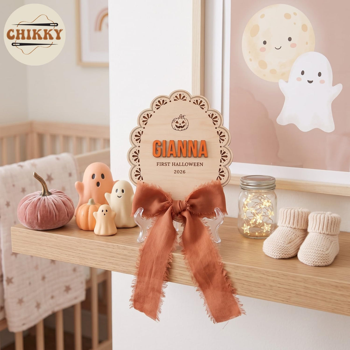 Personalized Wooden Birth Announcement Sign — image 6