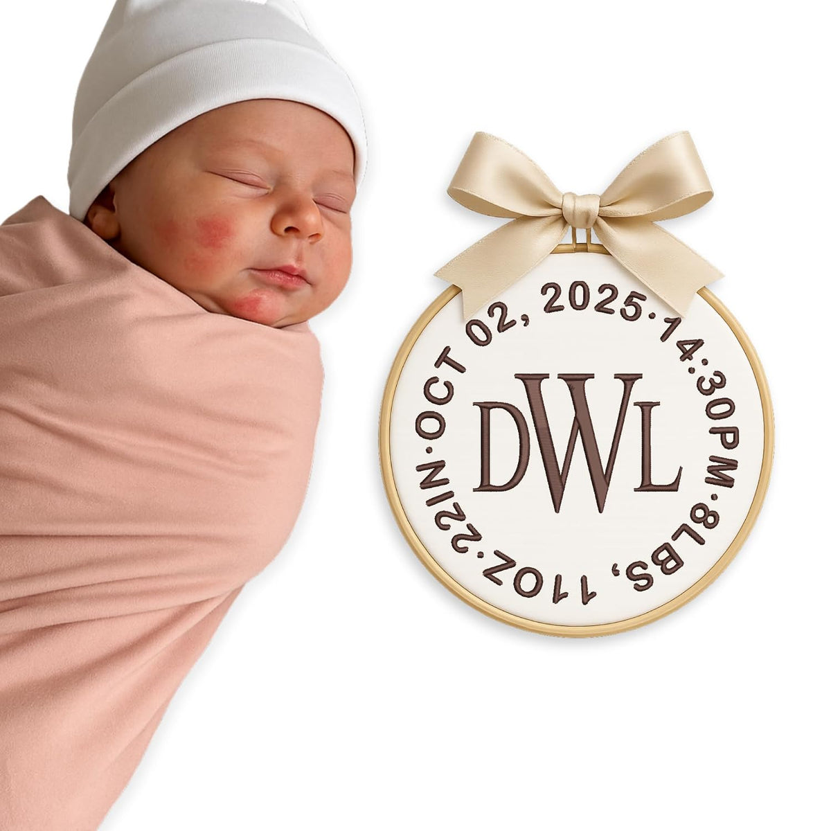 Personalized Embroidered Baby Name Hoop — 14