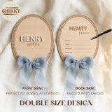 Personalized Wooden Birth Announcement Sign — 7 - oval name — image 5