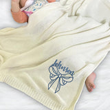 Personalized Knit Baby Blanket — 3 - Name Bow — image 5